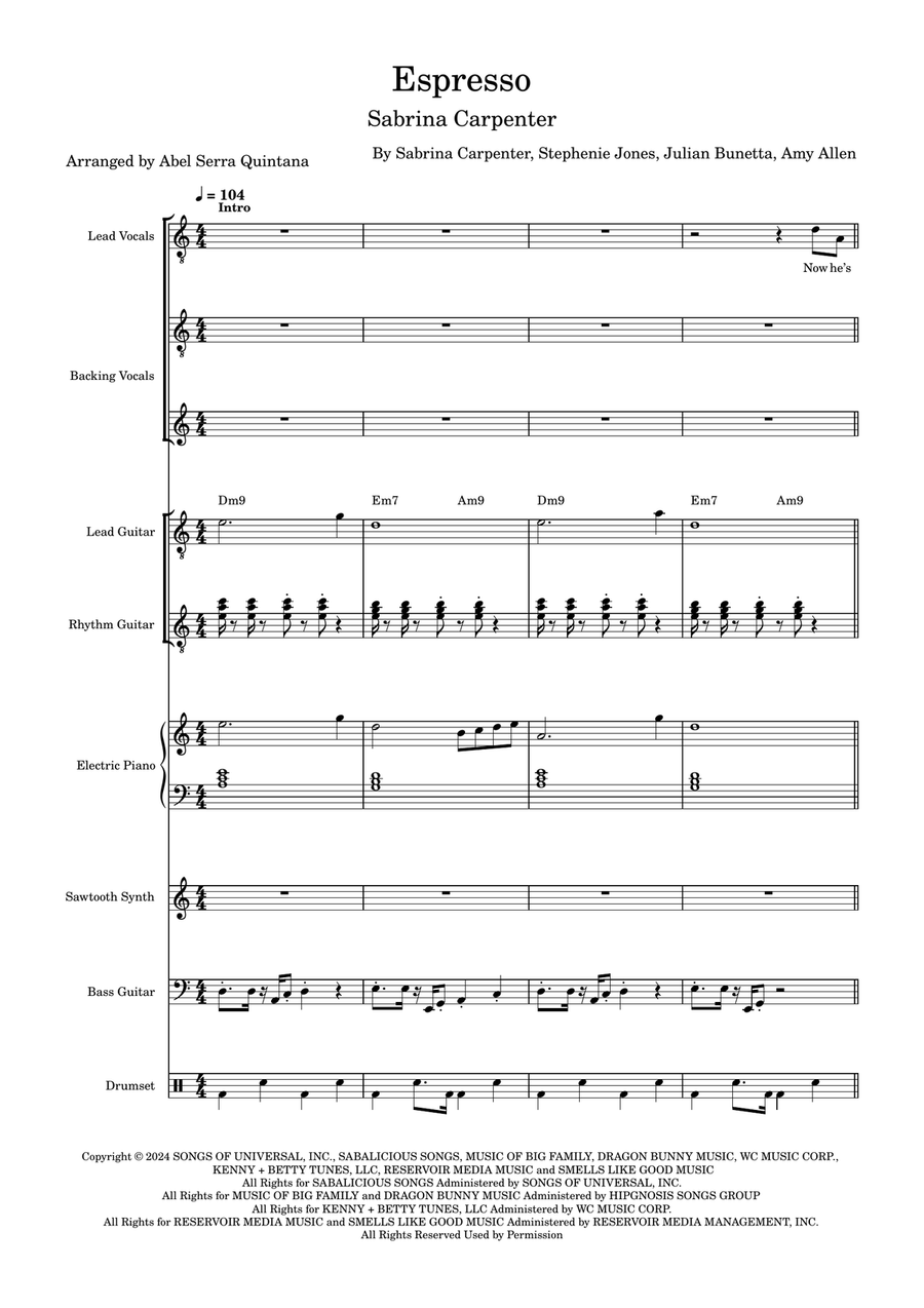 Espresso Cover Band scores gallery preview page 1