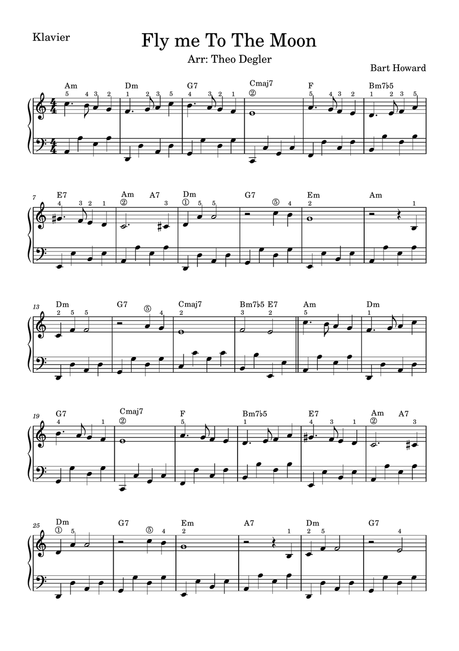 Fly Me To The Moon Fly Me To The Moon Easy Piano scores gallery preview page 1