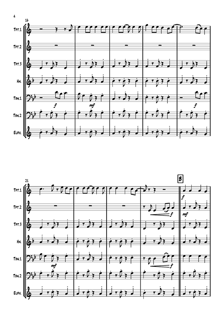 Shape Of You Brass Quintet scores gallery preview page 4
