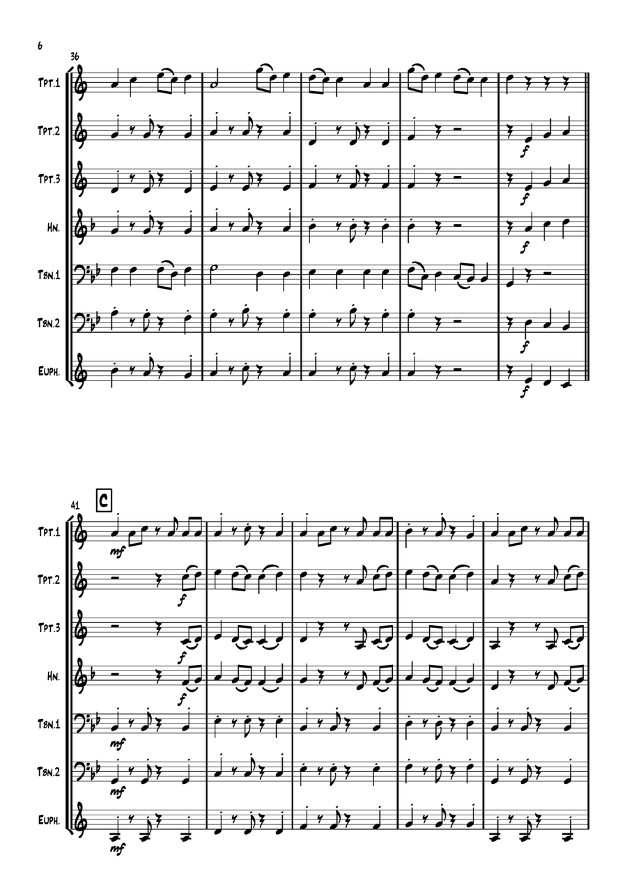 Shape Of You Brass Quintet scores gallery preview page 6