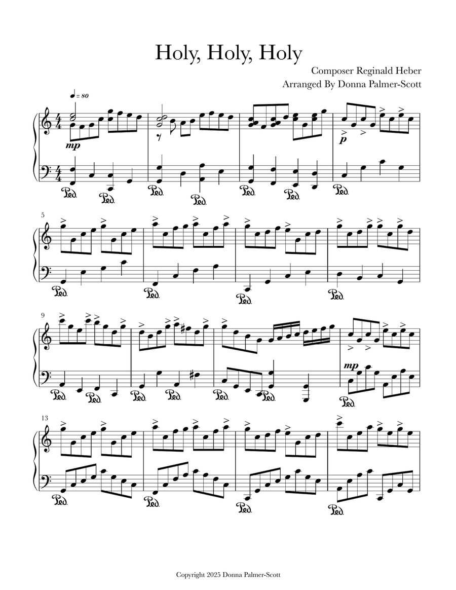 Holy, Holy, Holy (Large Print) Piano Solo scores gallery preview page 1