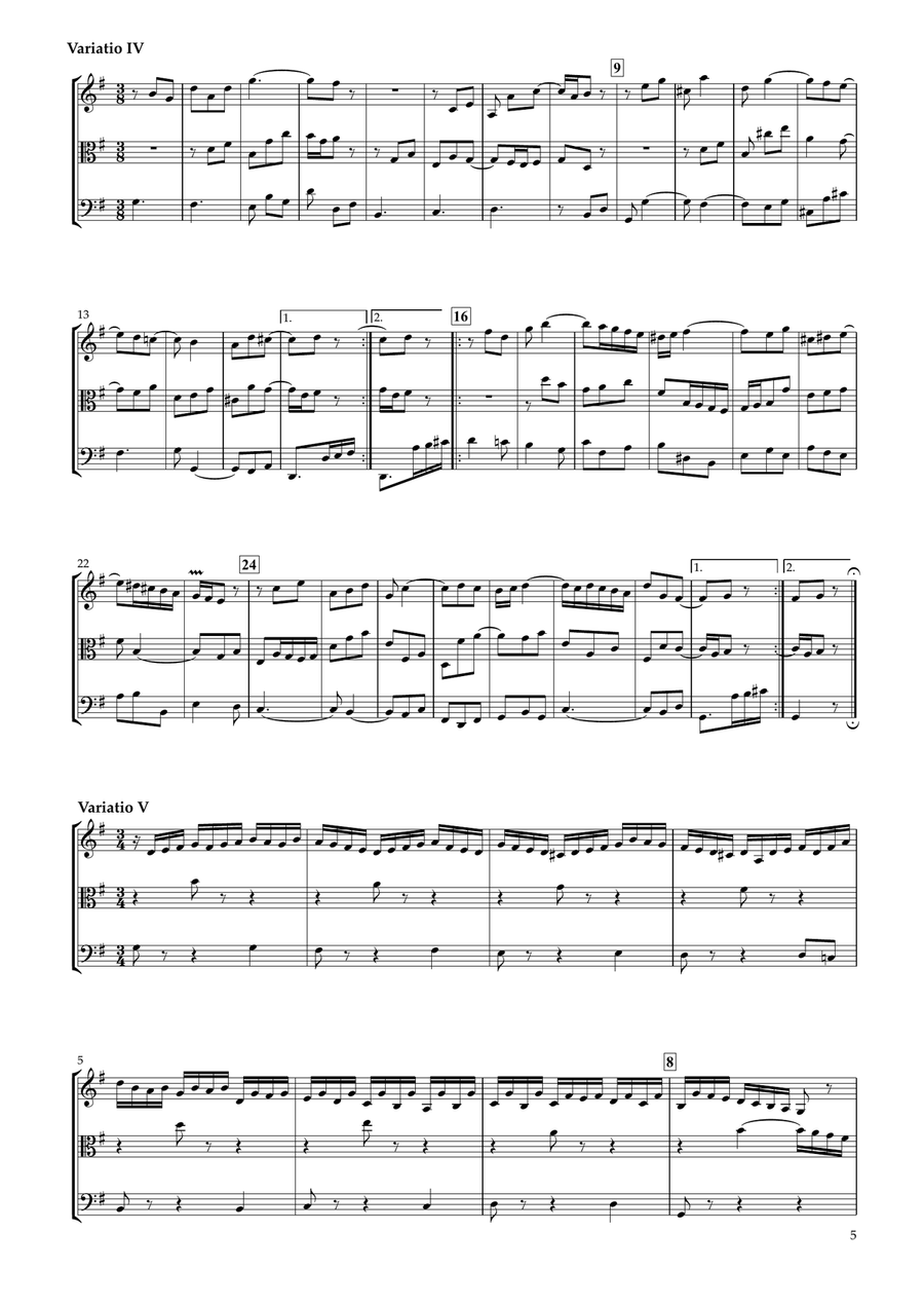 Goldberg Variations BWV 988 for String Trio String Trio scores gallery preview page 5