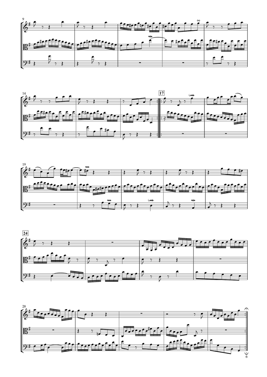 Goldberg Variations BWV 988 for String Trio String Trio scores gallery preview page 6
