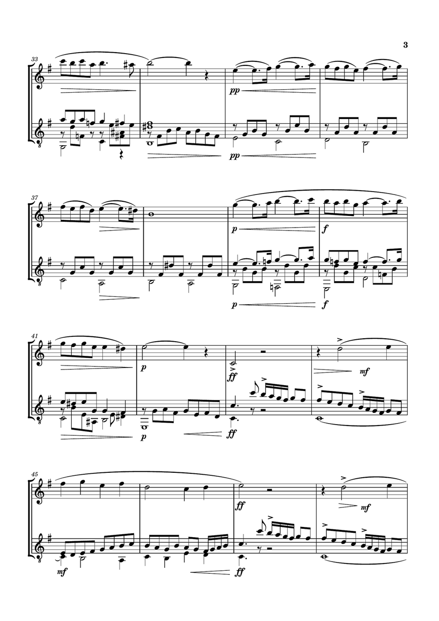 PAVANE OP. 50 [GABRIEL FAURÉ] FOR VIOLIN AND GUITAR String Duet scores gallery preview page 4