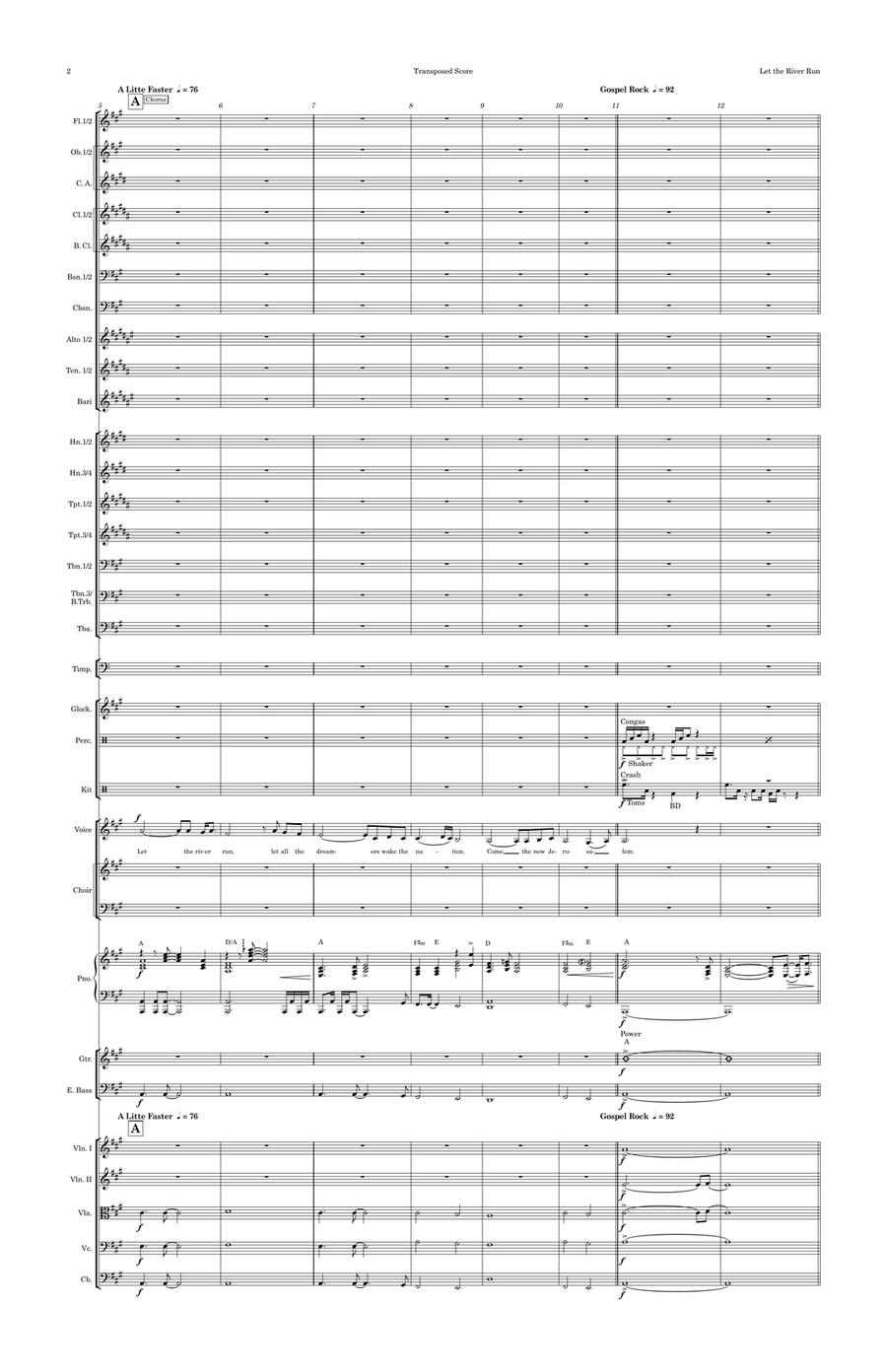Let The River Run Full Orchestra scores gallery preview page 2