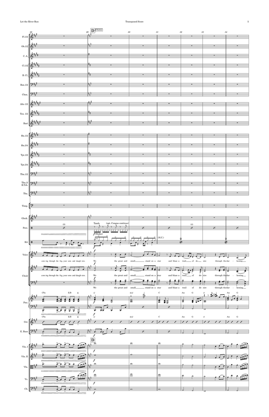 Let The River Run Full Orchestra scores gallery preview page 5