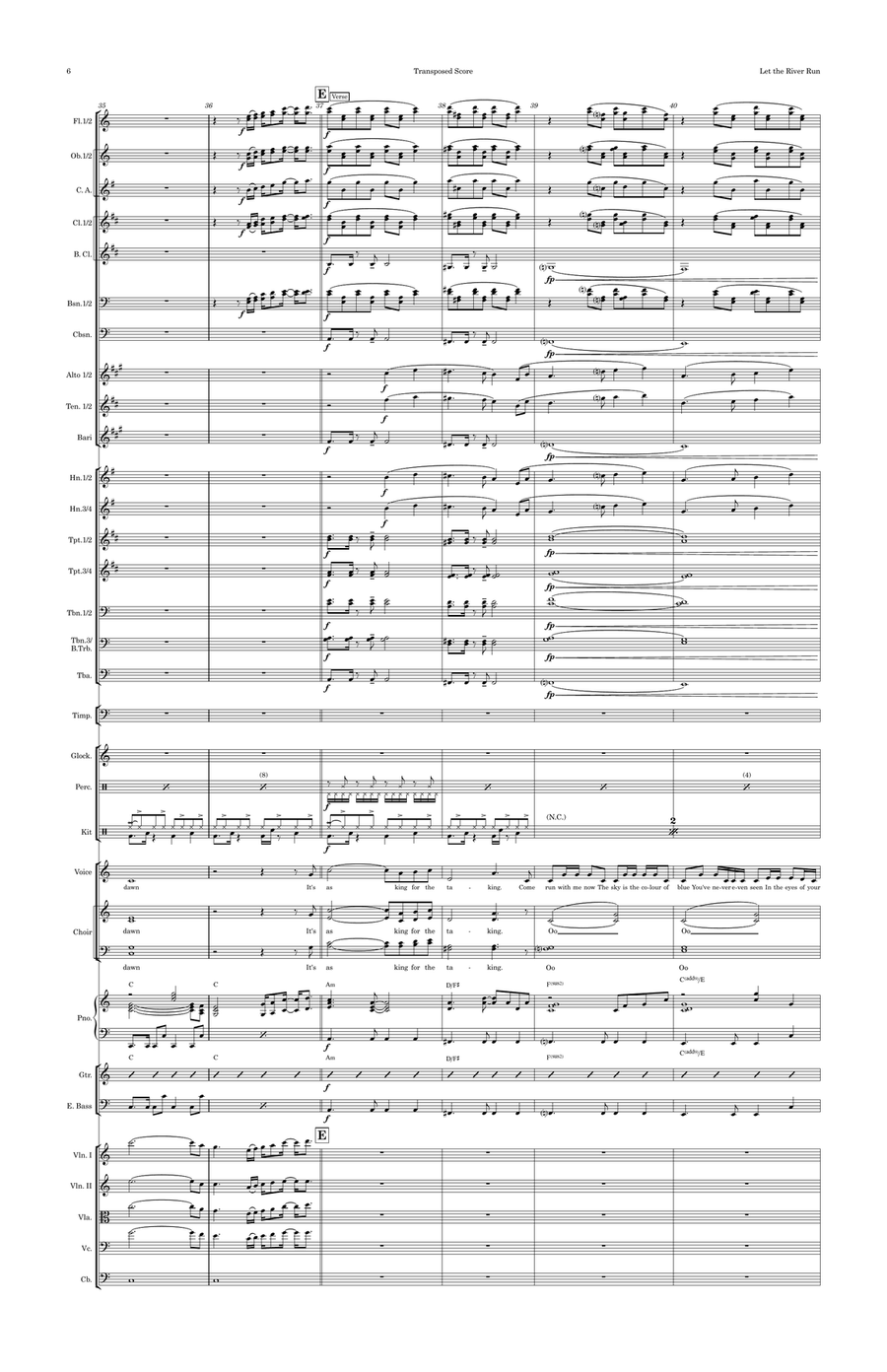 Let The River Run Full Orchestra scores gallery preview page 6