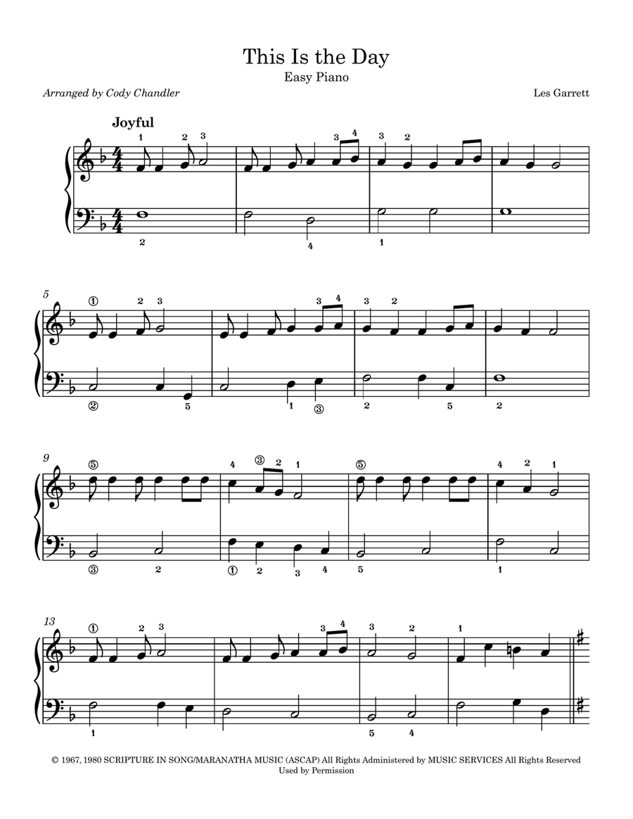 This Is The Day Easy Piano scores gallery preview page 1