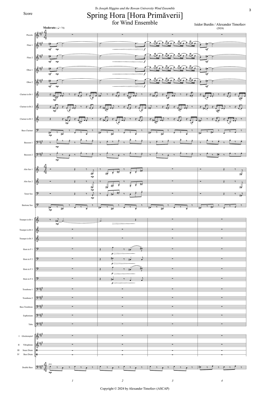 Spring Hora, for Wind Ensemble Concert Band scores gallery preview page 3
