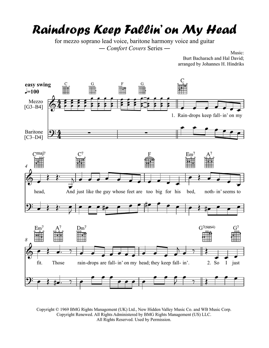 Raindrops Keep Fallin' On My Head Piano scores gallery preview page 2