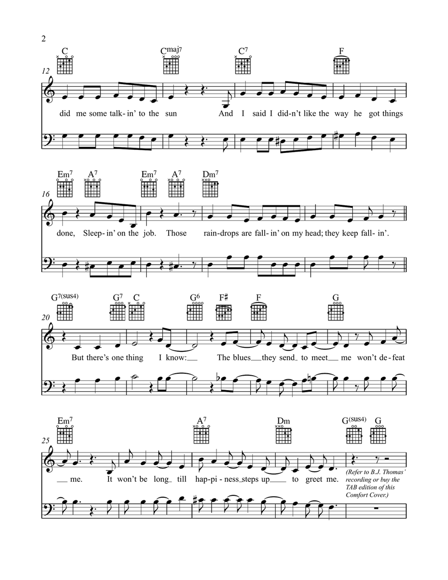 Raindrops Keep Fallin' On My Head Piano scores gallery preview page 3