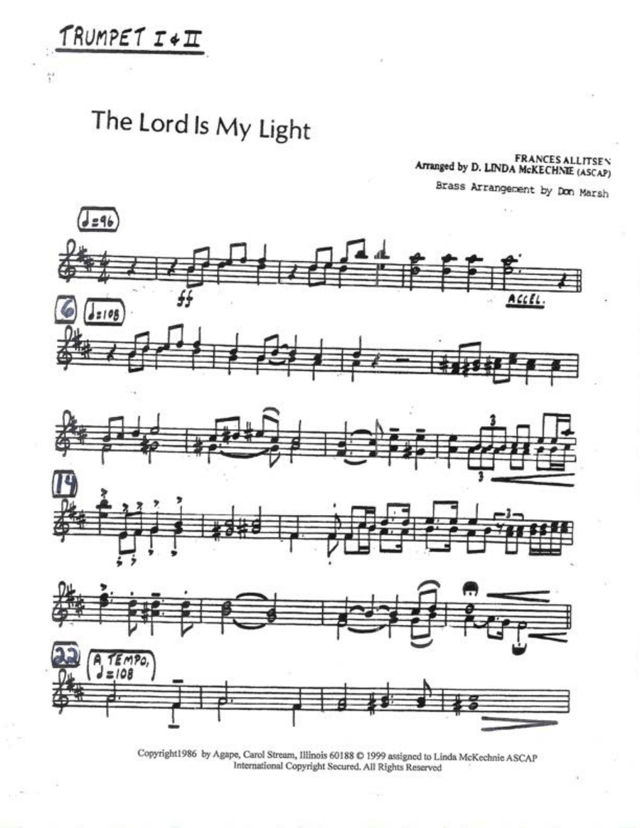 The Lord is My Light and My Salvation-Full Brass choir with percussion Brass Ensemble scores gallery preview page 1