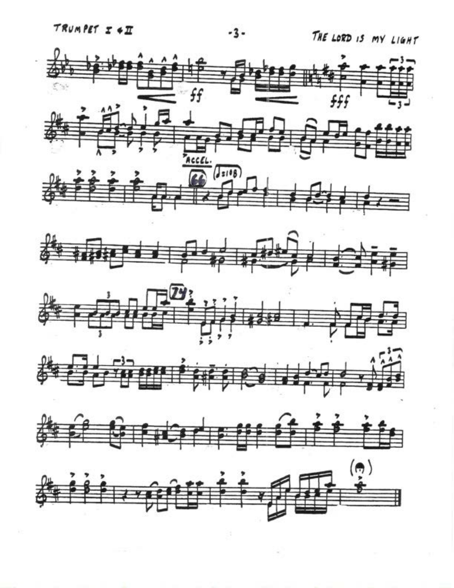 The Lord is My Light and My Salvation-Full Brass choir with percussion Brass Ensemble scores gallery preview page 3