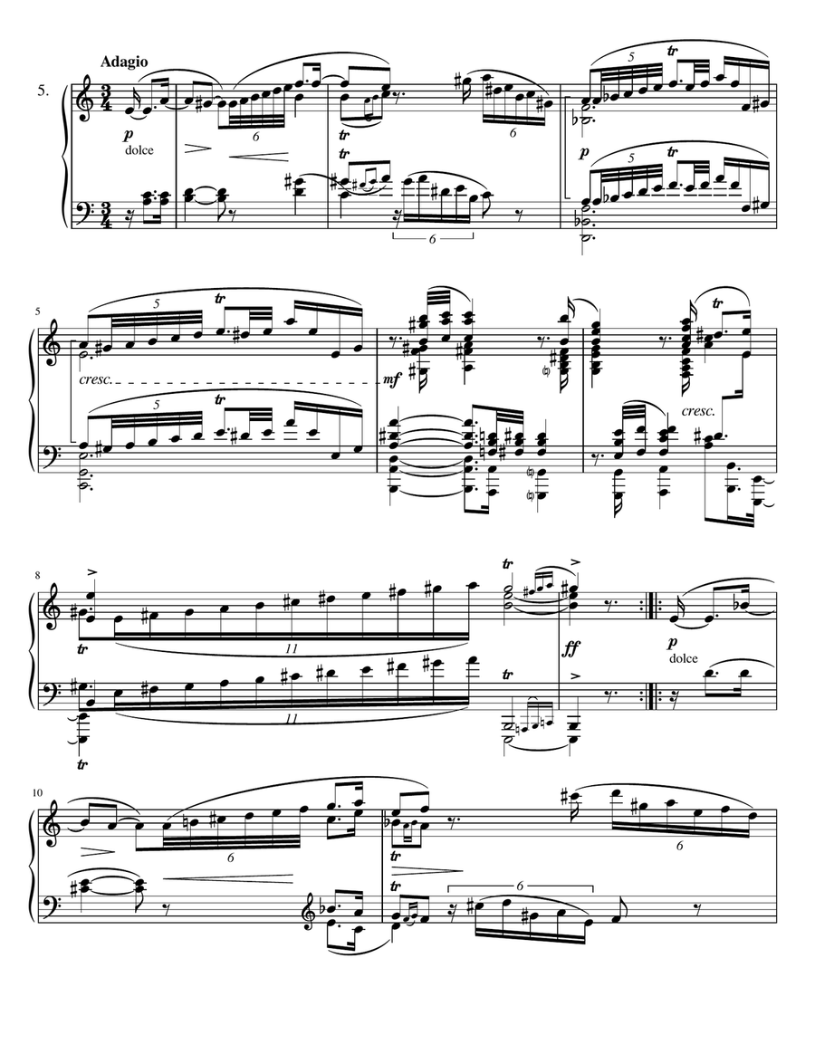 Kosenko Viktor Sarabande in A Minor Piano Solo scores gallery preview page 1
