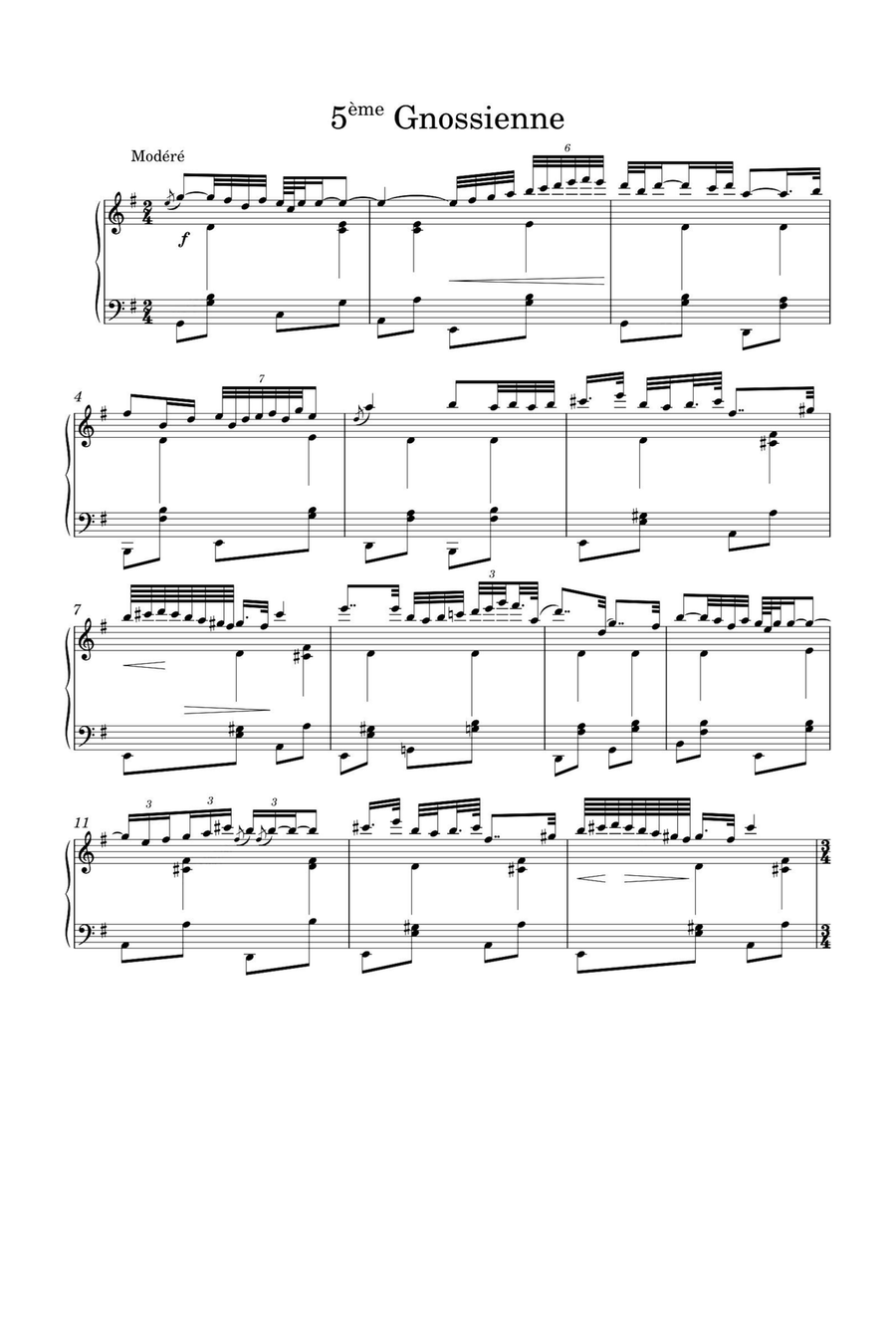 Gnossiennes 4-6 eme - Erik Satie Piano Solo scores gallery preview page 3