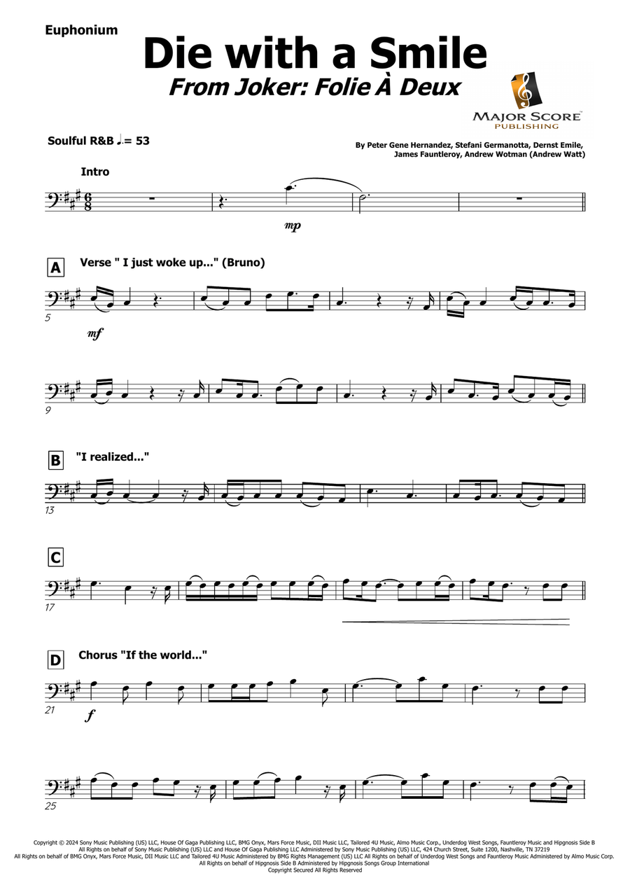 Die With A Smile Die With A Smile Euphonium scores gallery preview page 2