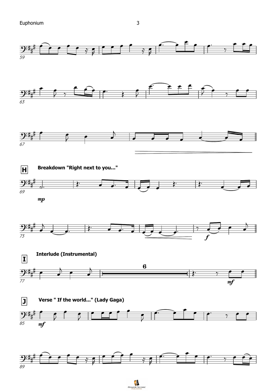Die With A Smile Die With A Smile Euphonium scores gallery preview page 4