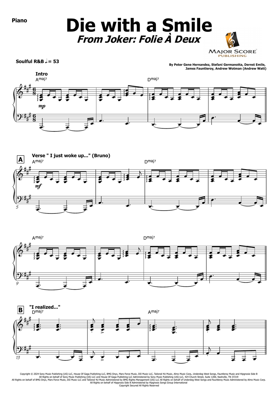 Die With A Smile Die With A Smile Piano scores gallery preview page 6