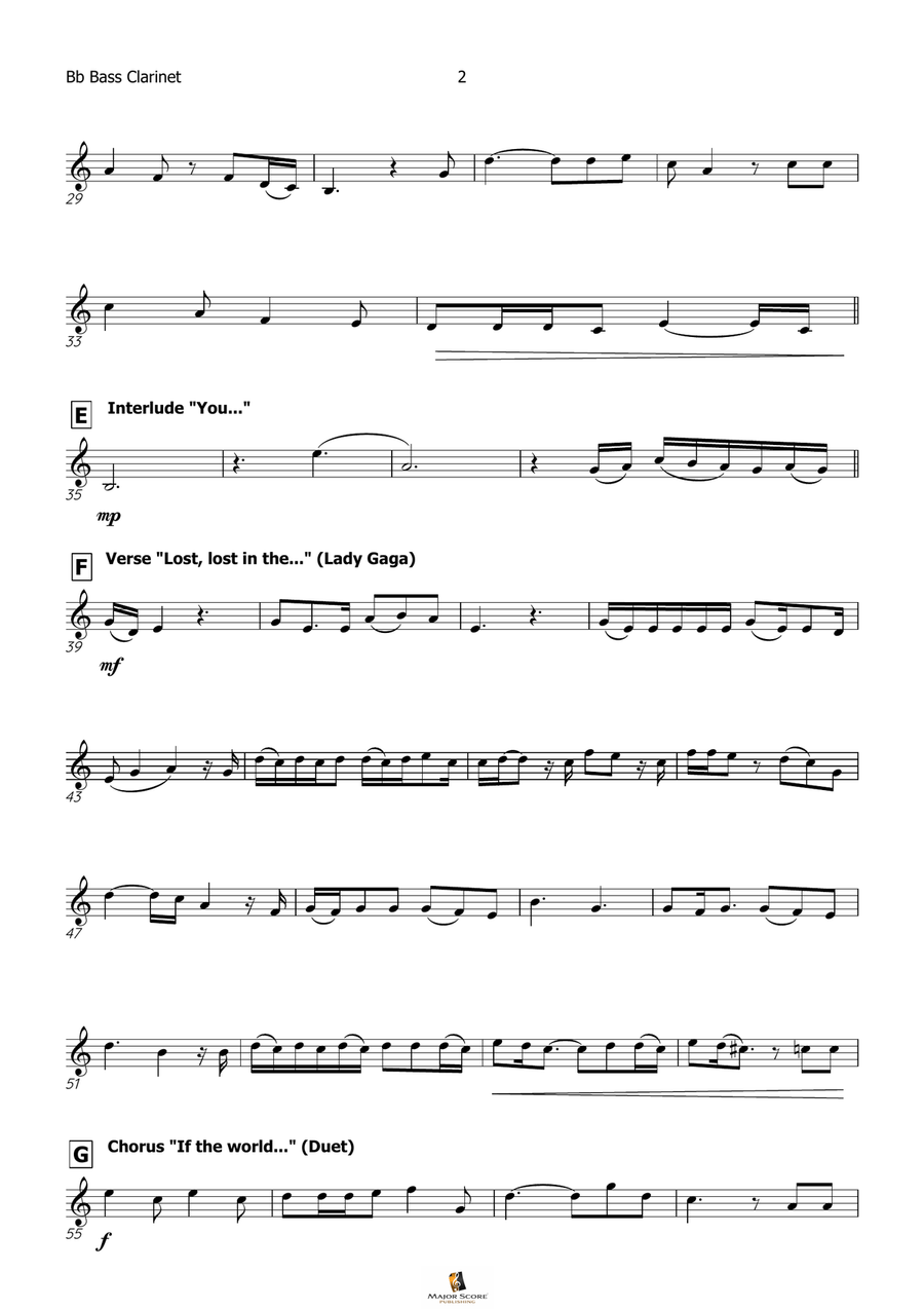 Die With A Smile Die With A Smile Bass Clarinet scores gallery preview page 3