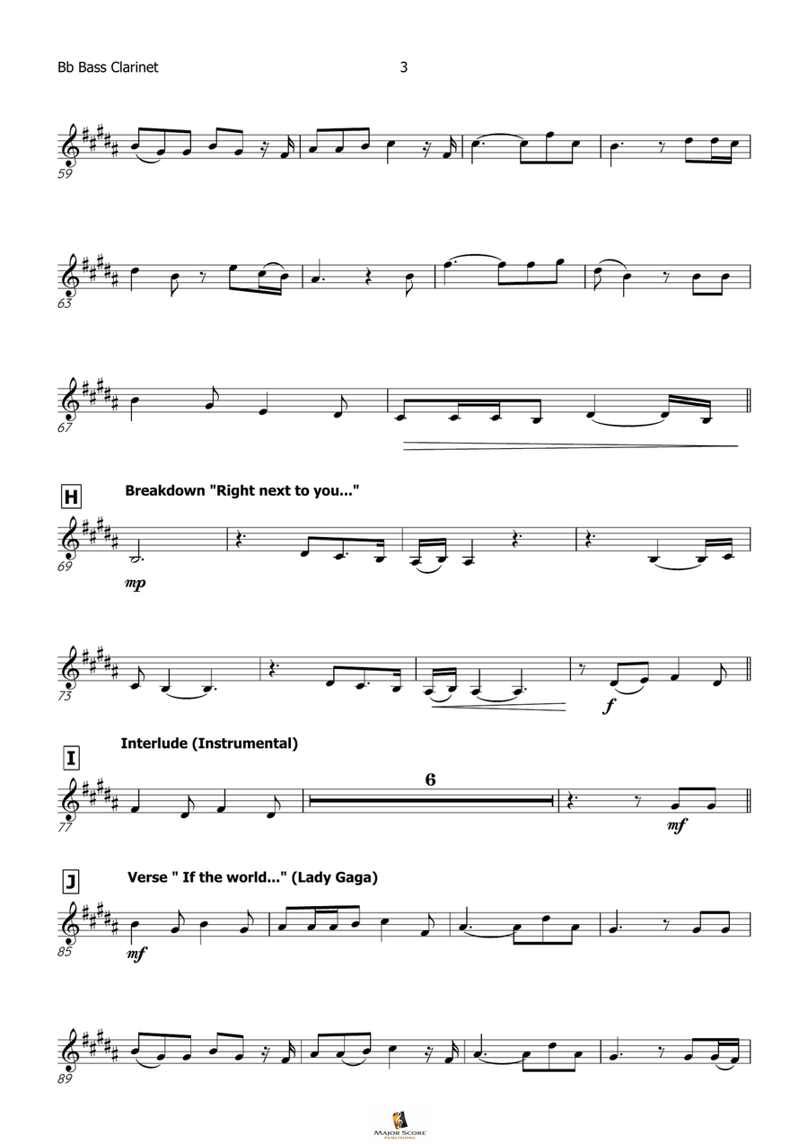 Die With A Smile Die With A Smile Bass Clarinet scores gallery preview page 4