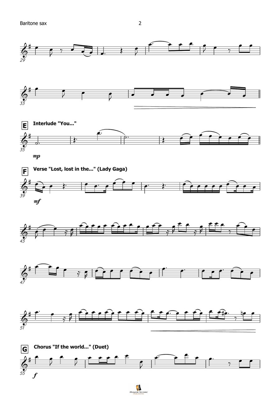 Die With A Smile Die With A Smile Baritone Saxophone scores gallery preview page 3