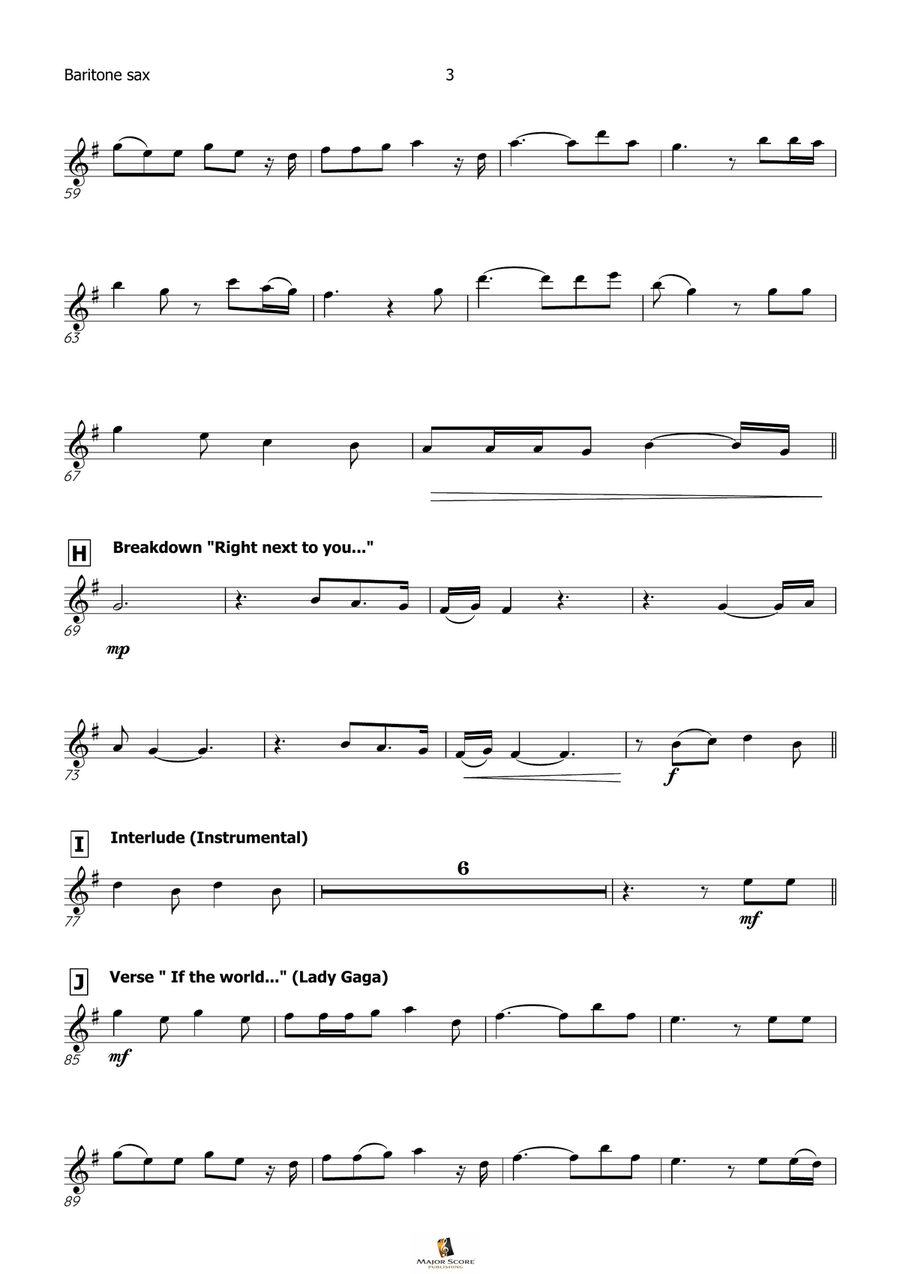 Die With A Smile Die With A Smile Baritone Saxophone scores gallery preview page 4
