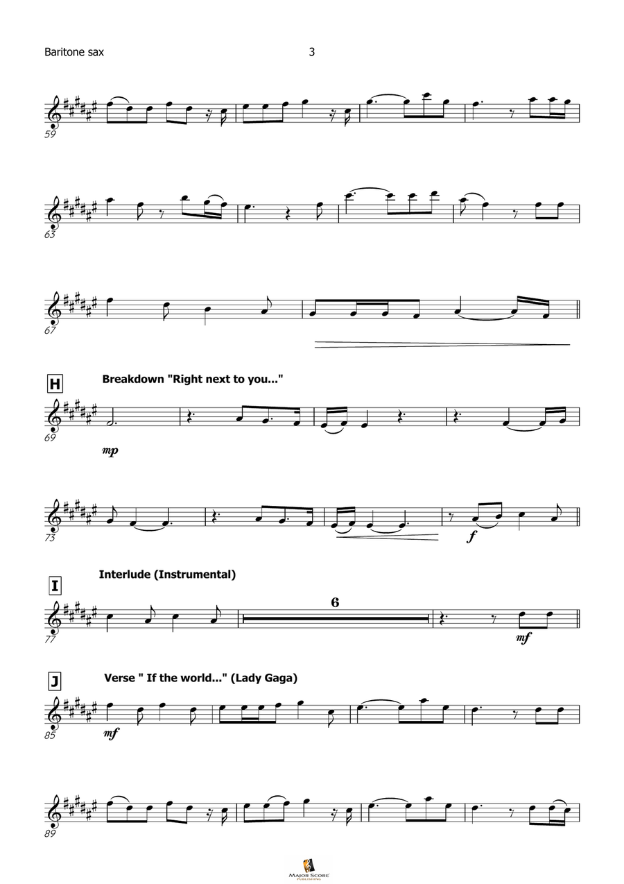 Die With A Smile Die With A Smile Baritone Saxophone scores gallery preview page 4