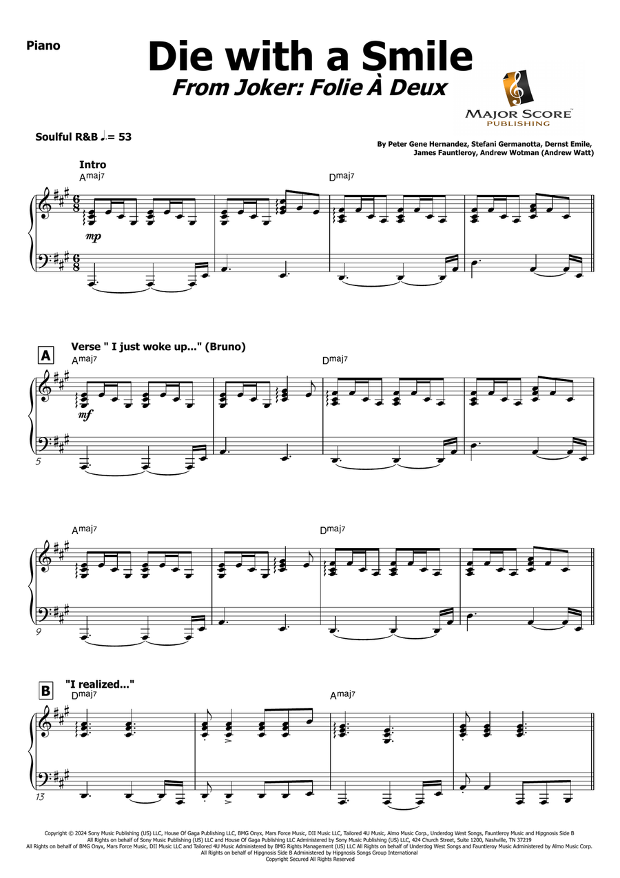 Die With A Smile Die With A Smile Baritone Saxophone scores gallery preview page 6