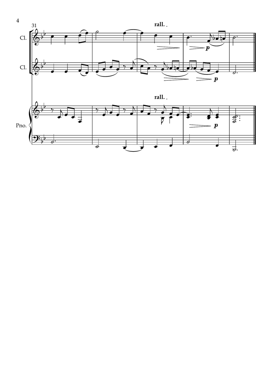 Come, Thou Fount of Every Blessing, for Clarinet Duet and Piano Clarinet Duet scores gallery preview page 4