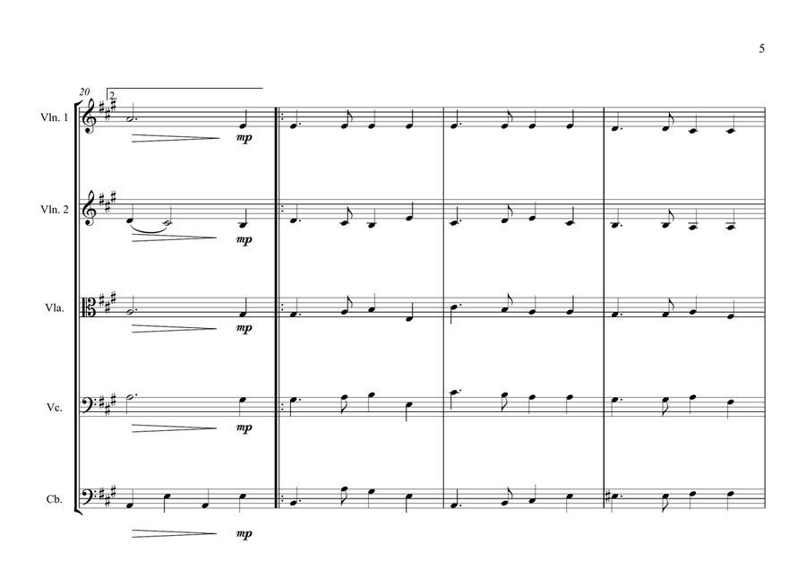 Swedish National & Royal Anthems for String Orchestra (World National Anthem Series String Orchestra scores gallery preview page 5