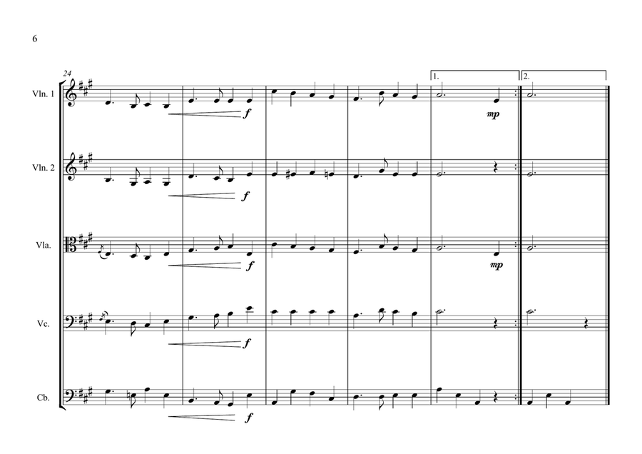 Swedish National & Royal Anthems for String Orchestra (World National Anthem Series String Orchestra scores gallery preview page 6