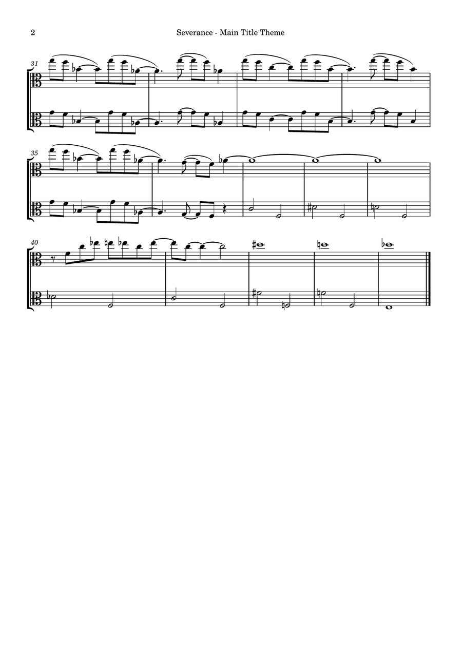Severance - Main Title Theme String Duet scores gallery preview page 2
