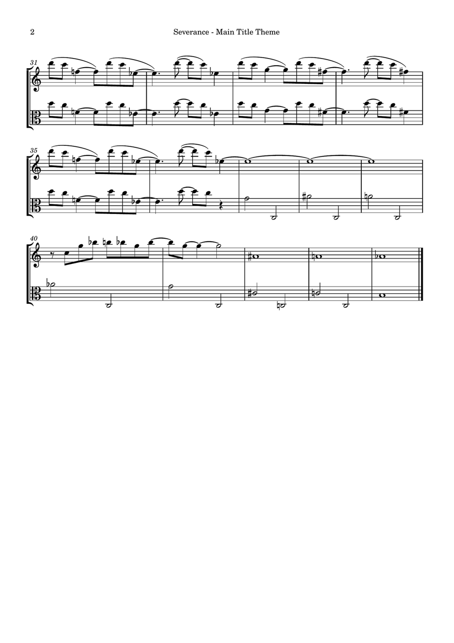 Severance - Main Title Theme String Duet scores gallery preview page 2