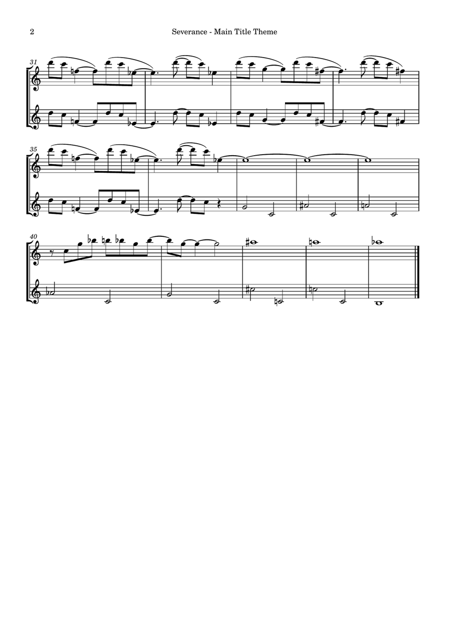 Severance - Main Title Theme String Duet scores gallery preview page 2
