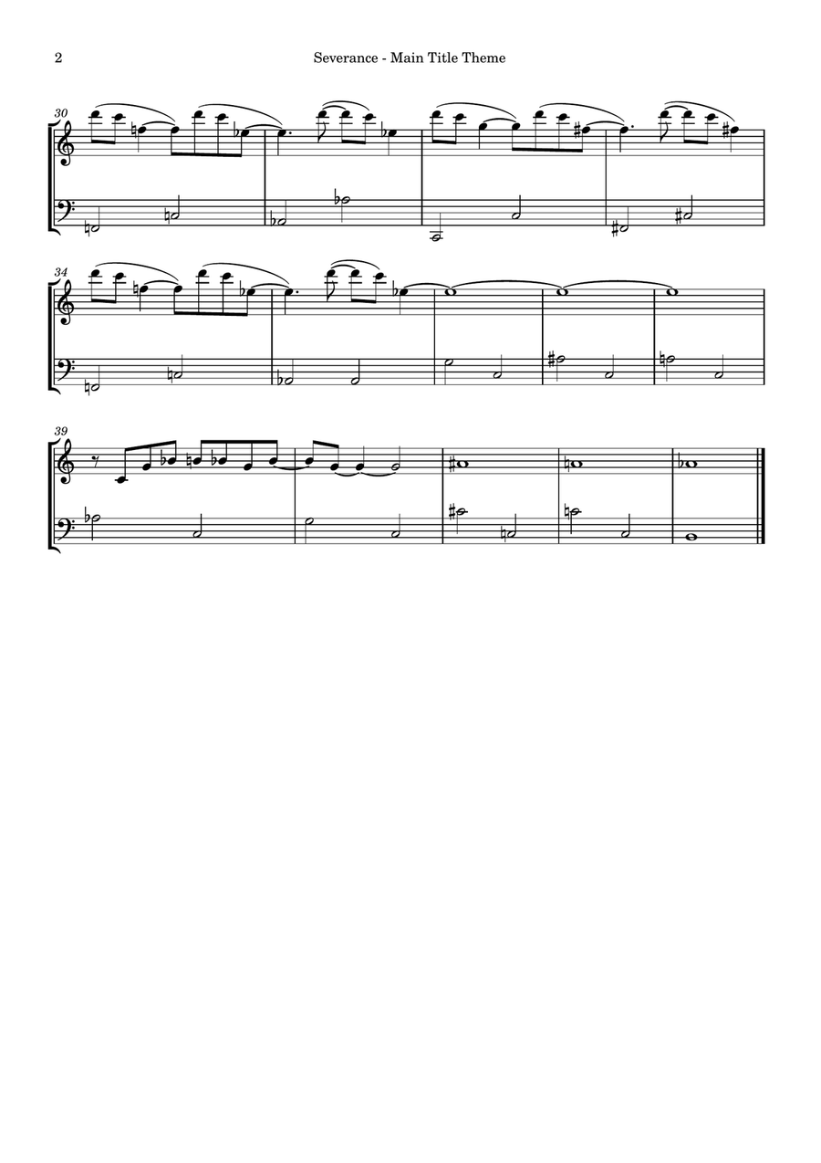 Severance - Main Title Theme String Duet scores gallery preview page 2