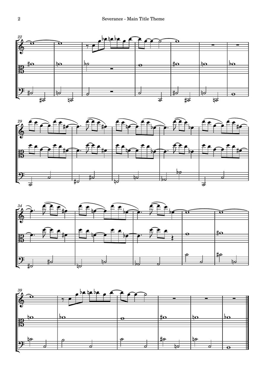 Severance - Main Title Theme String Trio scores gallery preview page 2