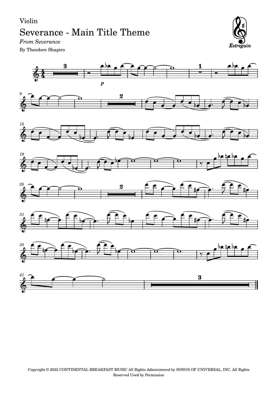 Severance - Main Title Theme String Trio scores gallery preview page 3