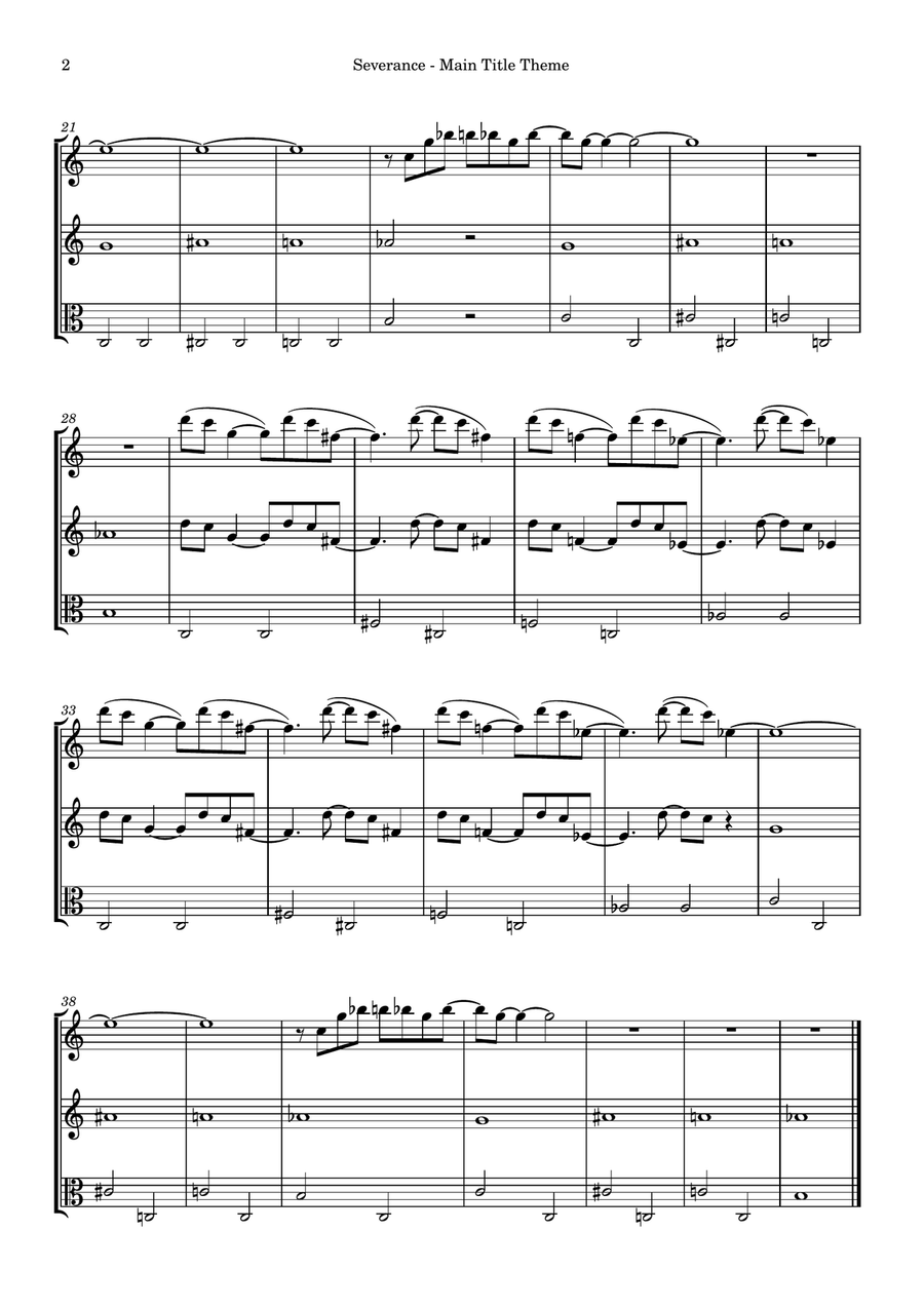 Severance - Main Title Theme String Trio scores gallery preview page 2