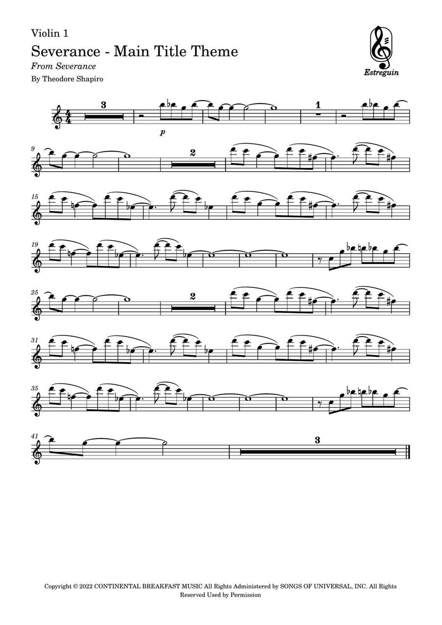 Severance - Main Title Theme String Trio scores gallery preview page 3