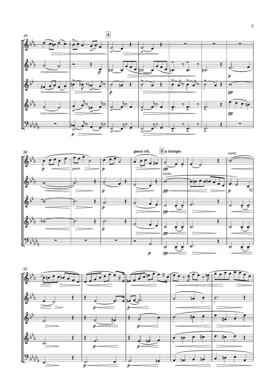 Ewald - Brass Quintet No.1 in B flat minor, Op.5 Brass Quintet scores gallery preview page 3