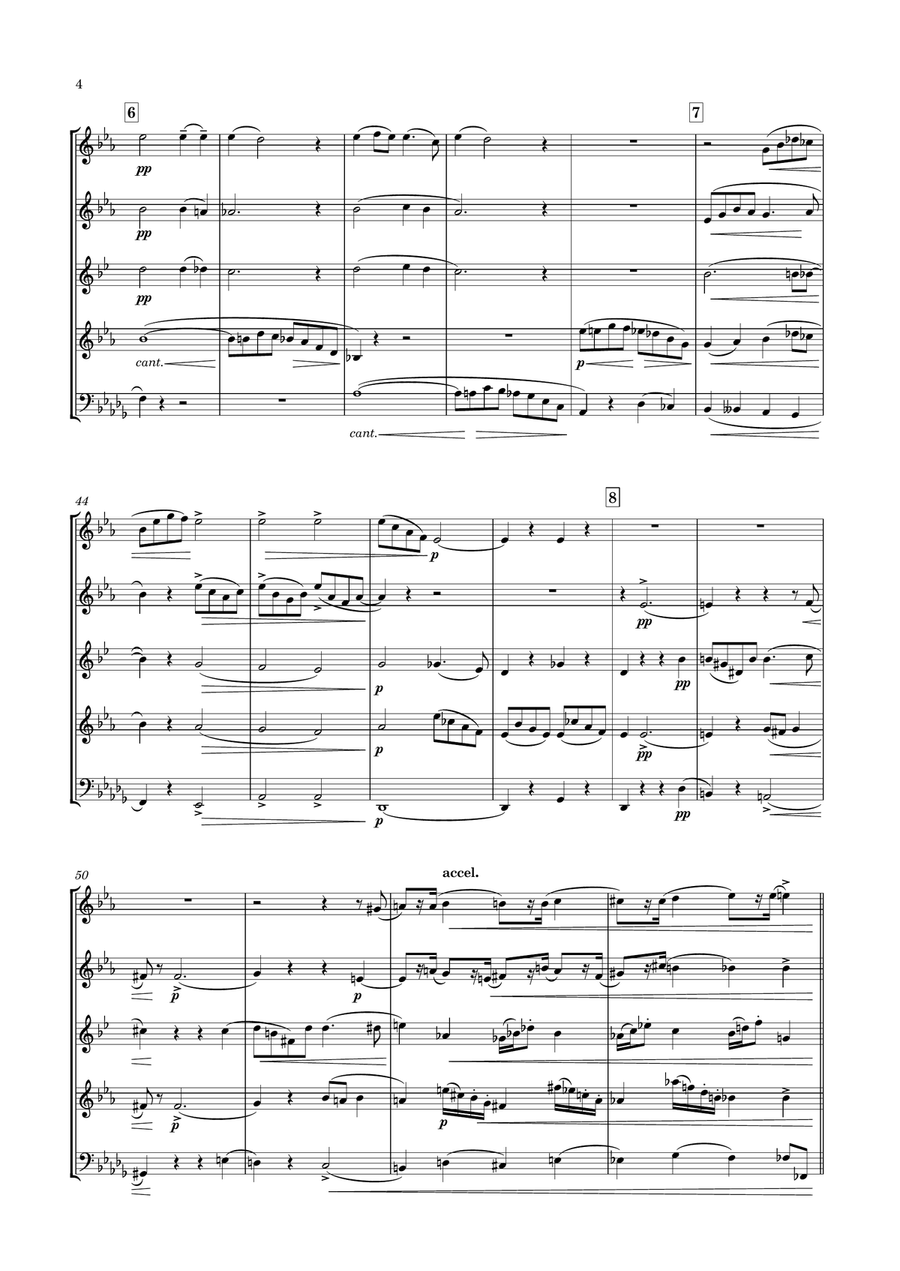 Ewald - Brass Quintet No.1 in B flat minor, Op.5 Brass Quintet scores gallery preview page 4