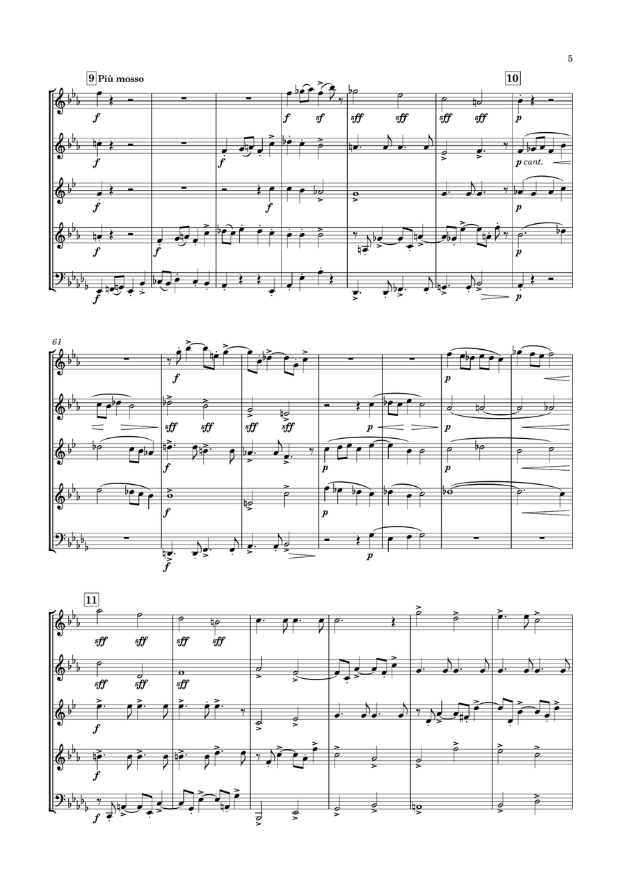 Ewald - Brass Quintet No.1 in B flat minor, Op.5 Brass Quintet scores gallery preview page 5