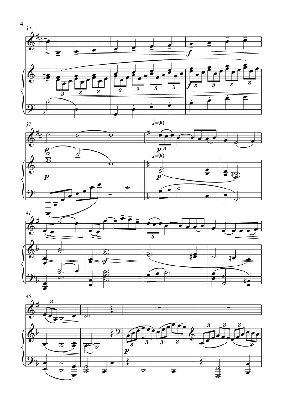 Arabesque No.1 - Clarinet and Piano B-Flat Clarinet scores gallery preview page 4