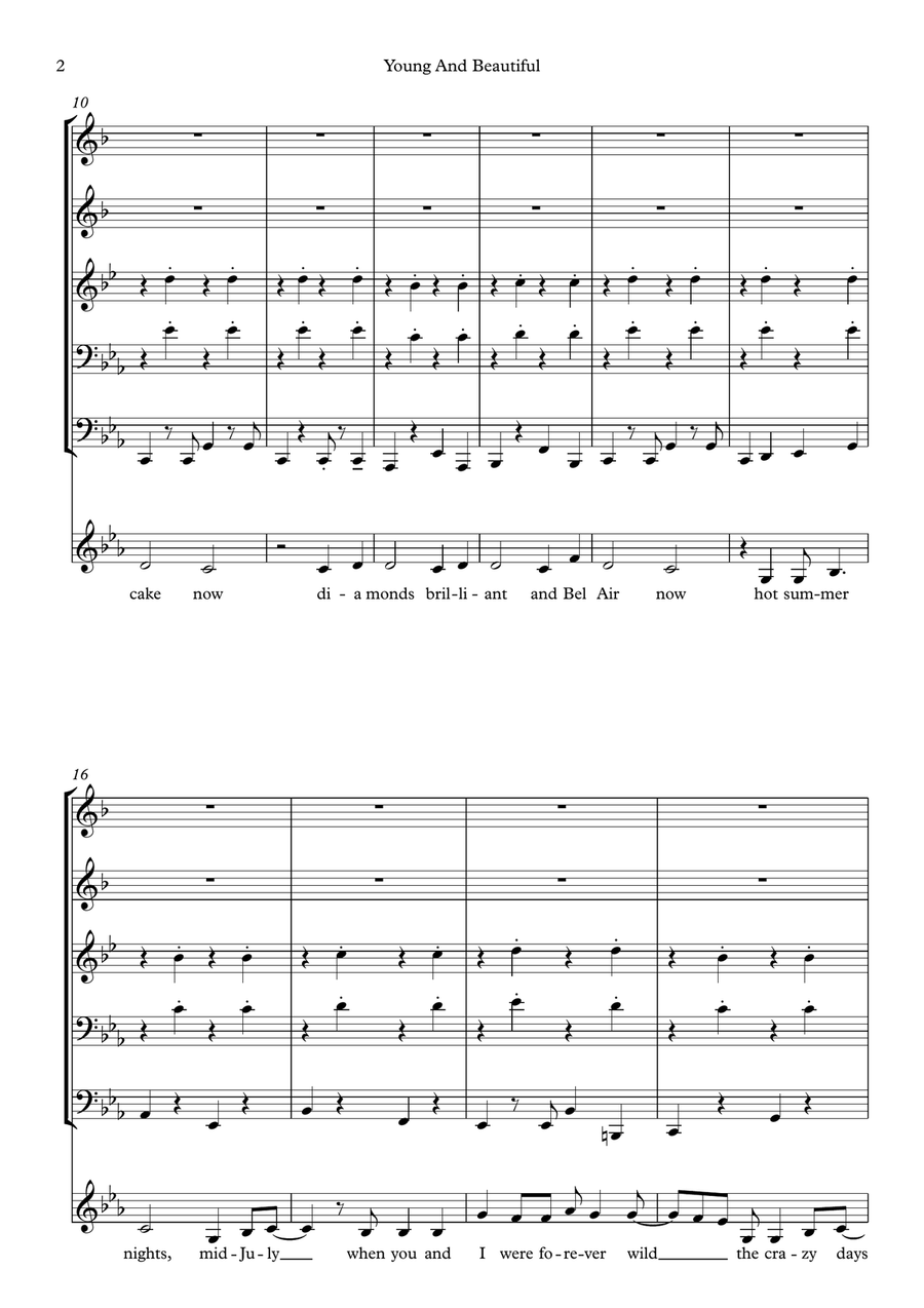 Young And Beautiful Brass Ensemble scores gallery preview page 2
