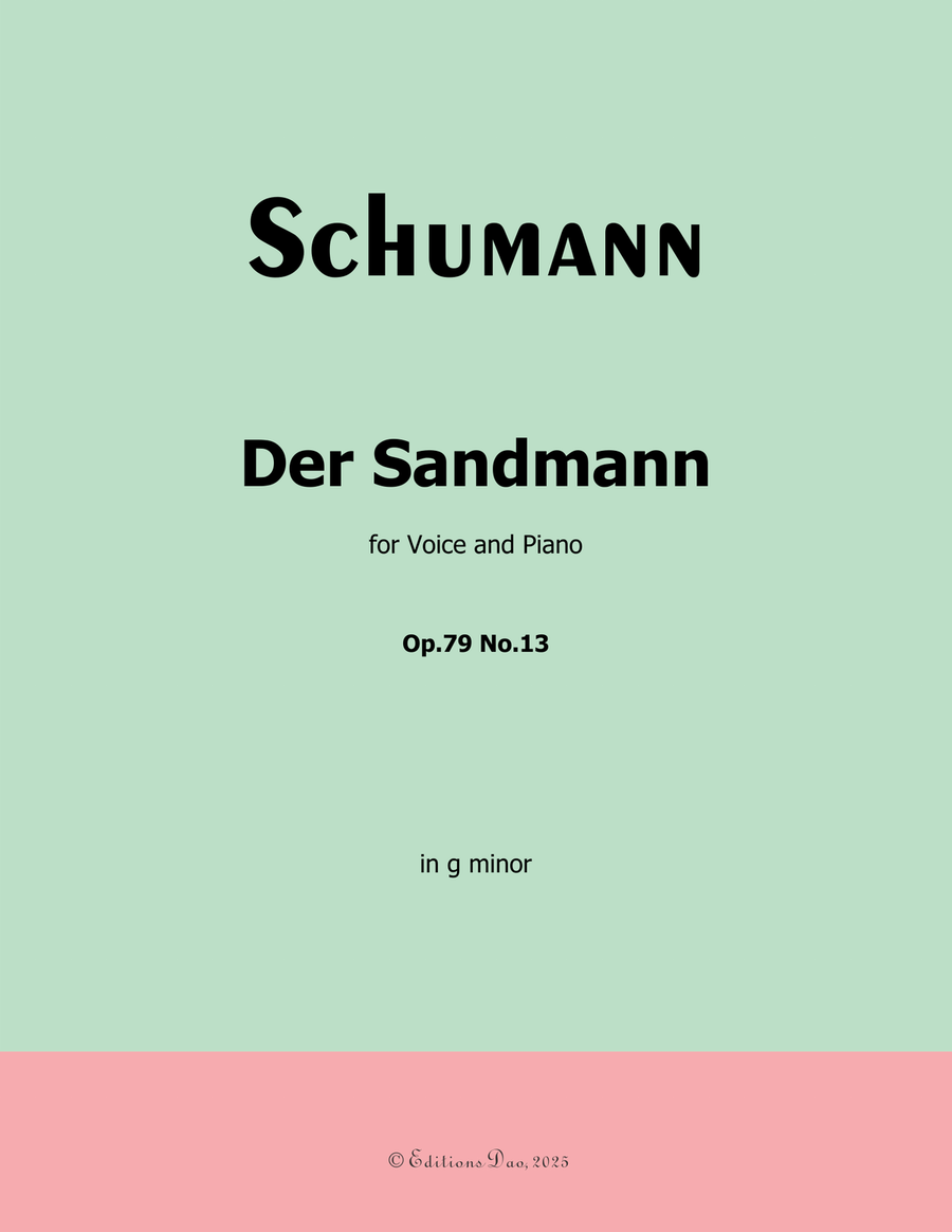 Der Sandmann, by Schumann, Op.79 No.13, in g minor Piano, Vocal scores gallery preview page 1