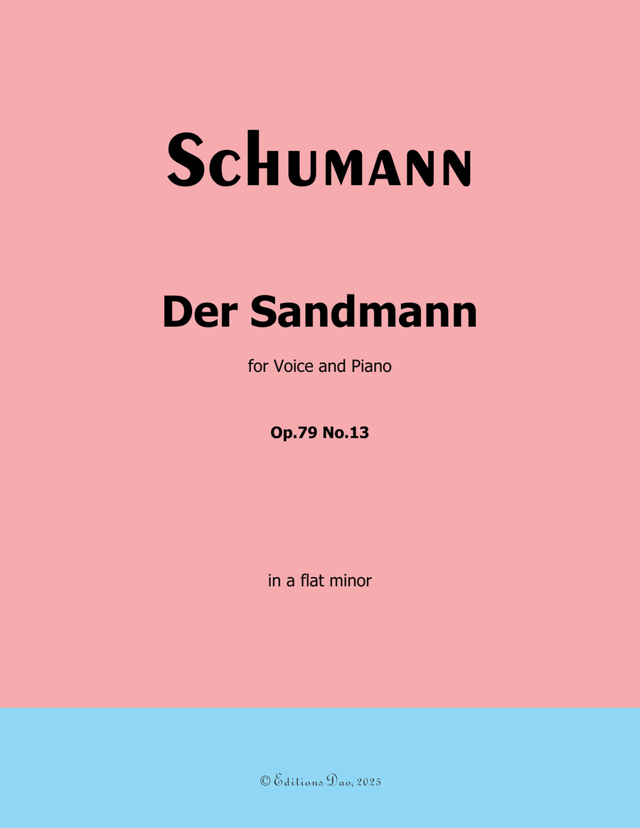 Der Sandmann, by Schumann, Op.79 No.13, in a flat minor Piano, Vocal scores gallery preview page 1