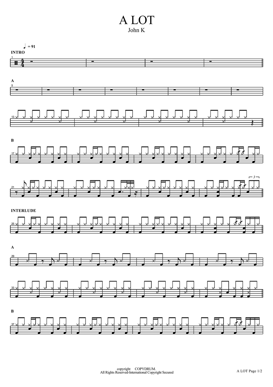 A Lot A Lot Drum Set scores gallery preview page 1