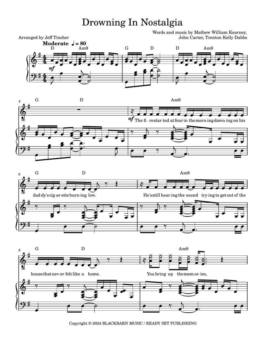 Drowning In Nostalgia Drowning In Nostalgia Piano, Vocal scores gallery preview page 2