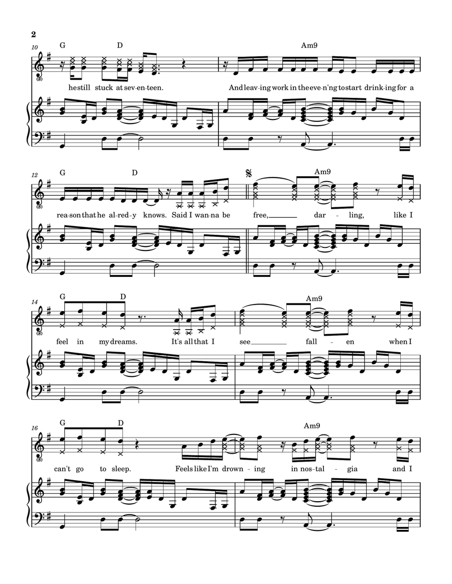 Drowning In Nostalgia Drowning In Nostalgia Piano, Vocal scores gallery preview page 3