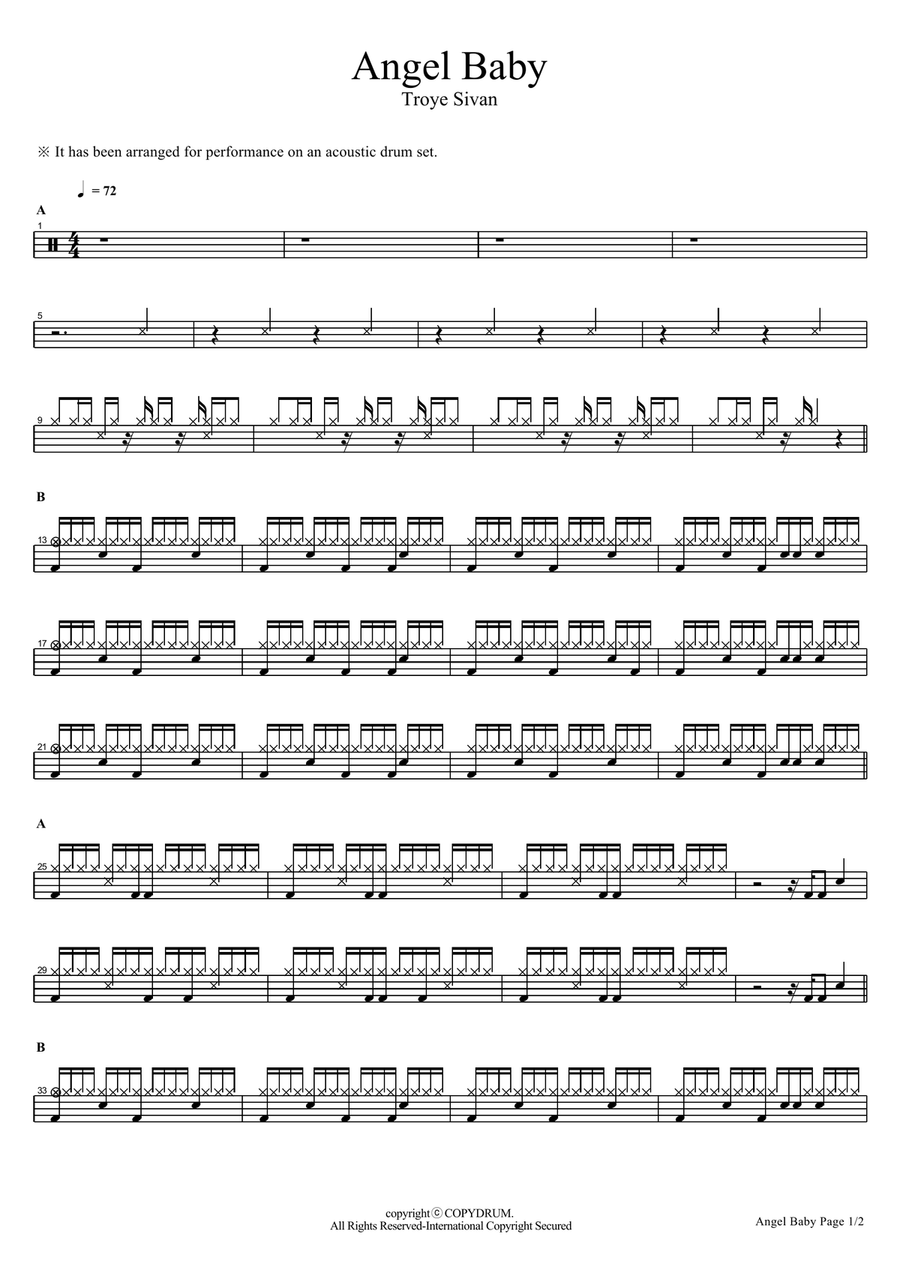 Angel Baby Angel Baby Drum Set scores gallery preview page 1